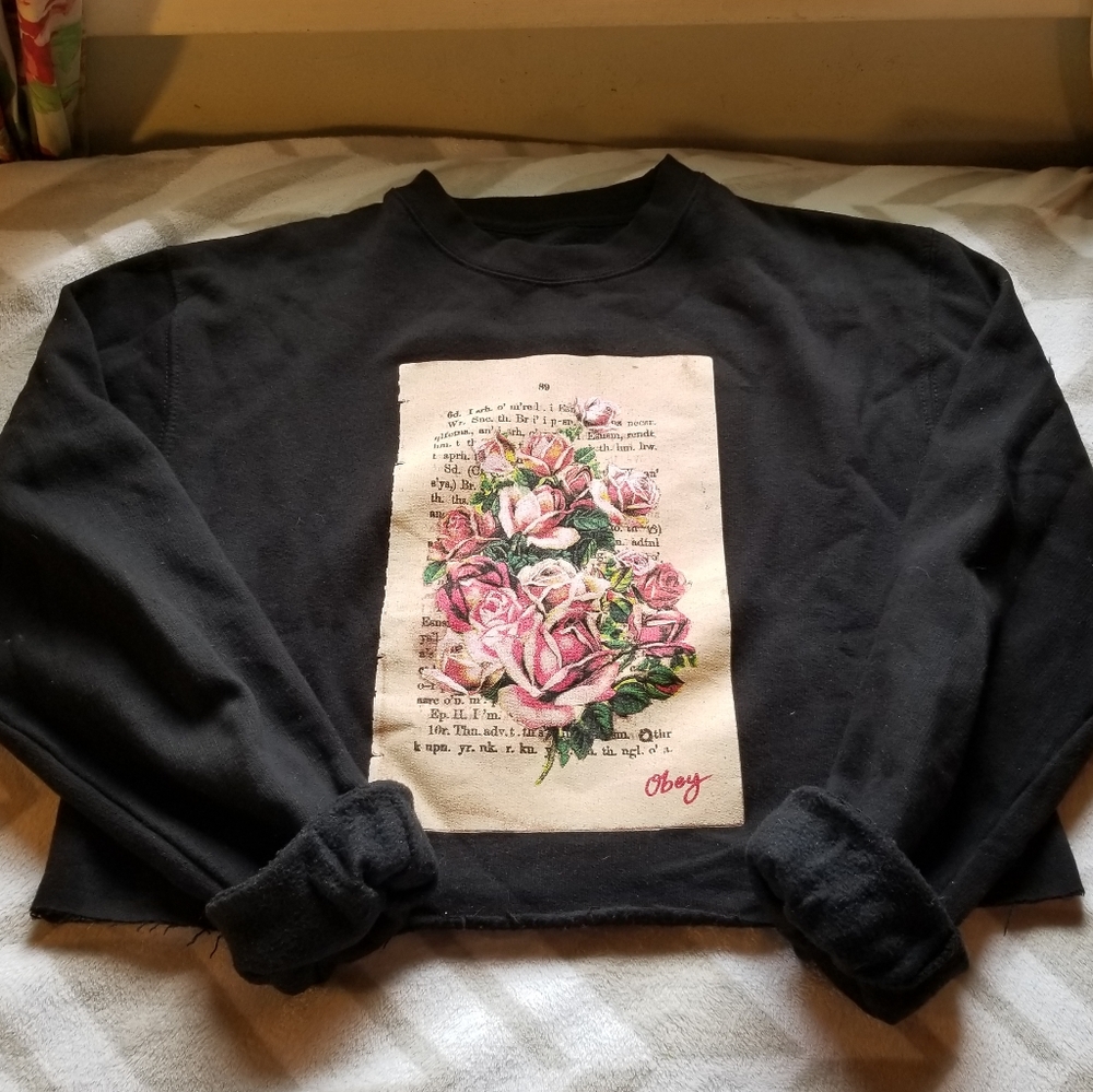 Obey Cropped Crew Sweatshirt